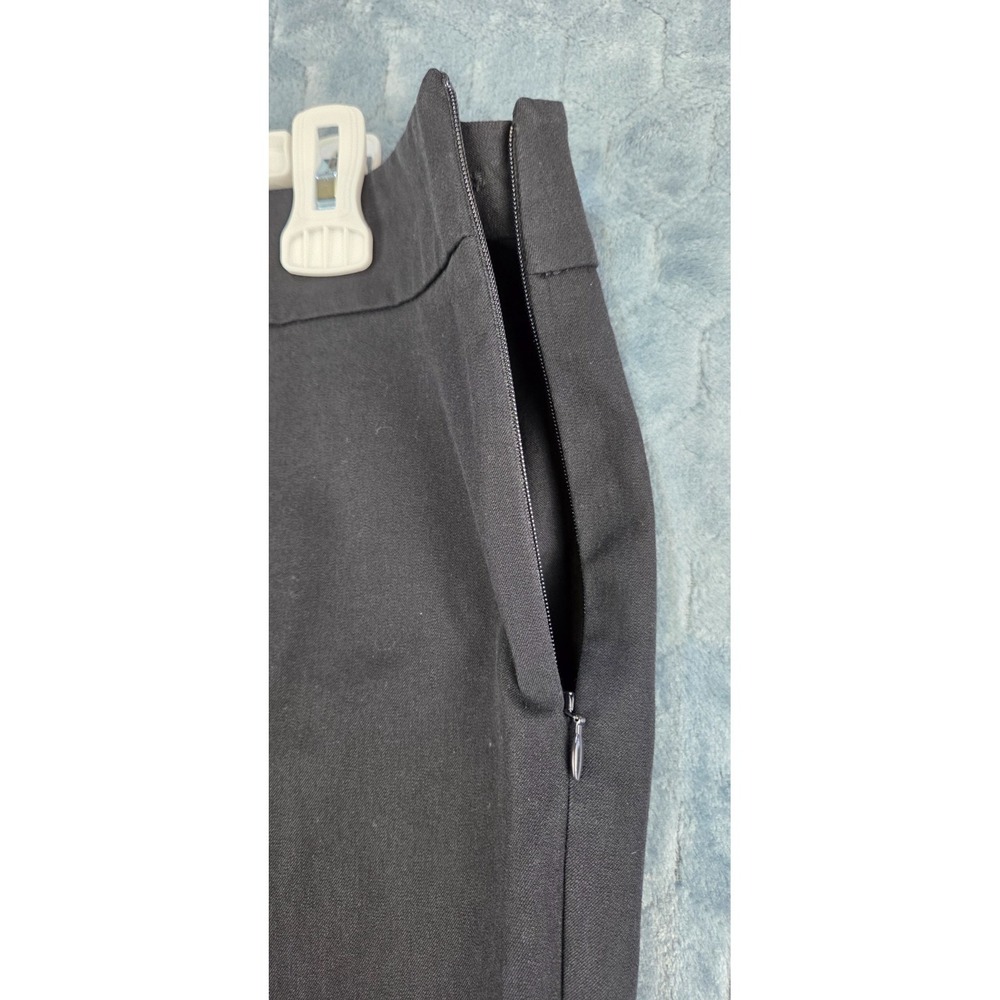 Talbots Pant Women's Size 14 Black Pockets Flat Front Chatham Ankle Side Zipper - Picture 3 of 8